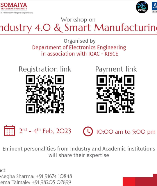 Workshop on Industry 4.0 & Smart Manufacturing